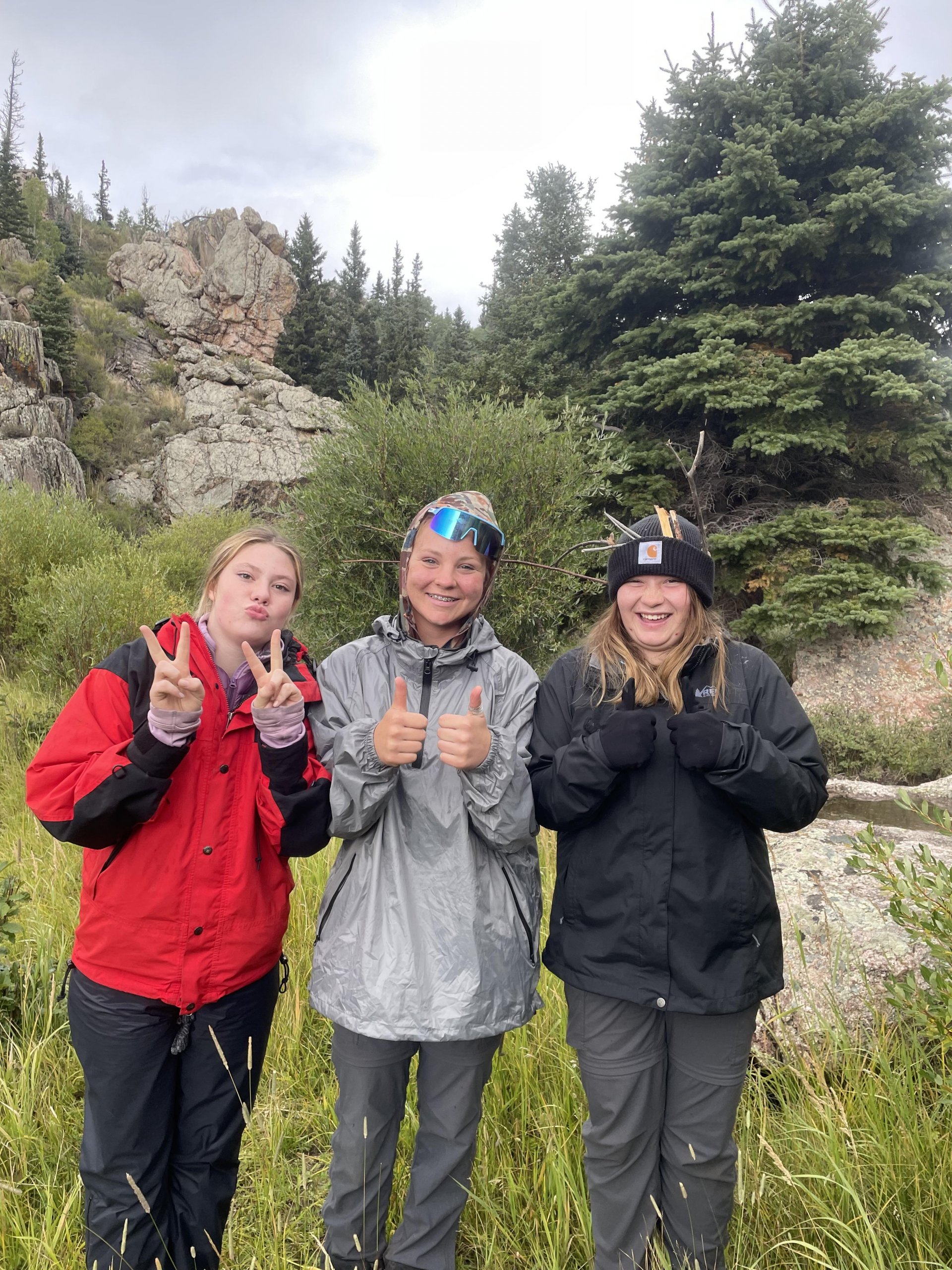 Middle school girls on Outdoor Leadership Program trip